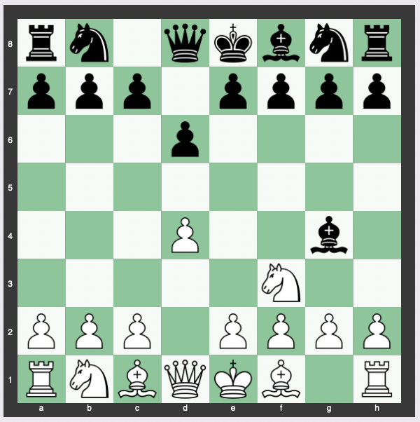 Wade Defense - 1.d4 d6 2.Nf3 Bg4