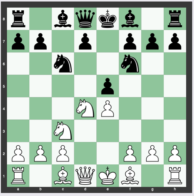 Sicilian Defense, Sveshnikov Variation - 1. e4 c5 2. Nf3 Nc6 3. d4 cxd4 4. Nxd4 Nf6 5. Nc3 e5