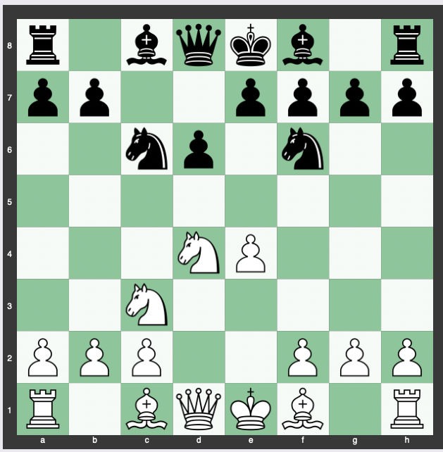 Sicilian Defense, Classical Variation - 1.e4 c5 2.Nf3 d6 3.d4 cxd4 4.Nxd4 Nf6 5.Nc3 Nc6, or 1.e4 c5 2.Nf3 Nc6 3.d4 cxd4 4.Nxd4 Nf6 5.Nc3 d6