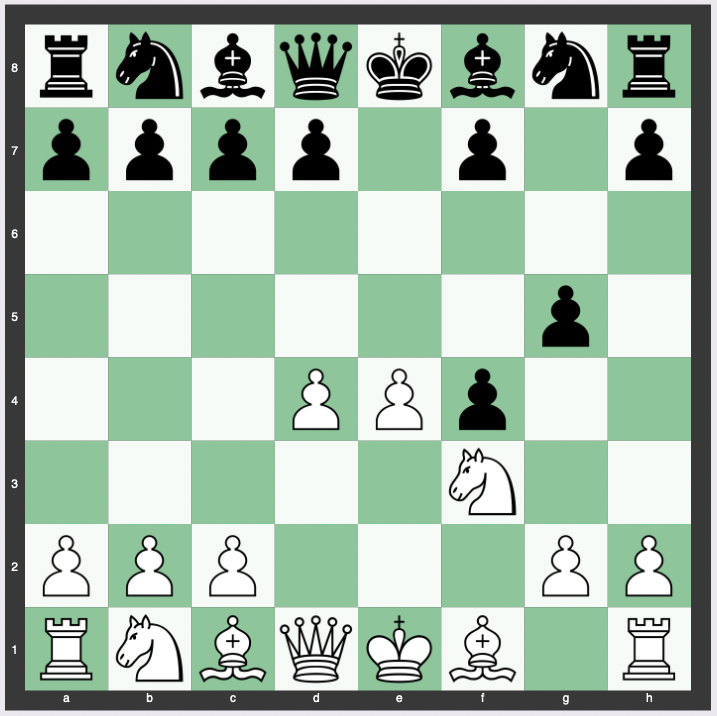 Rosentreter Gambit - 1. e4 e5 2. f4 exf4 3. Nf3 g5 4. d4