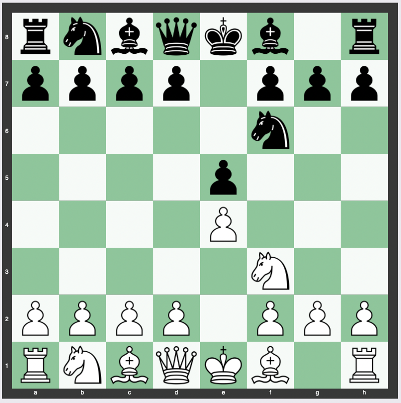 White E4 V Philidor Defence