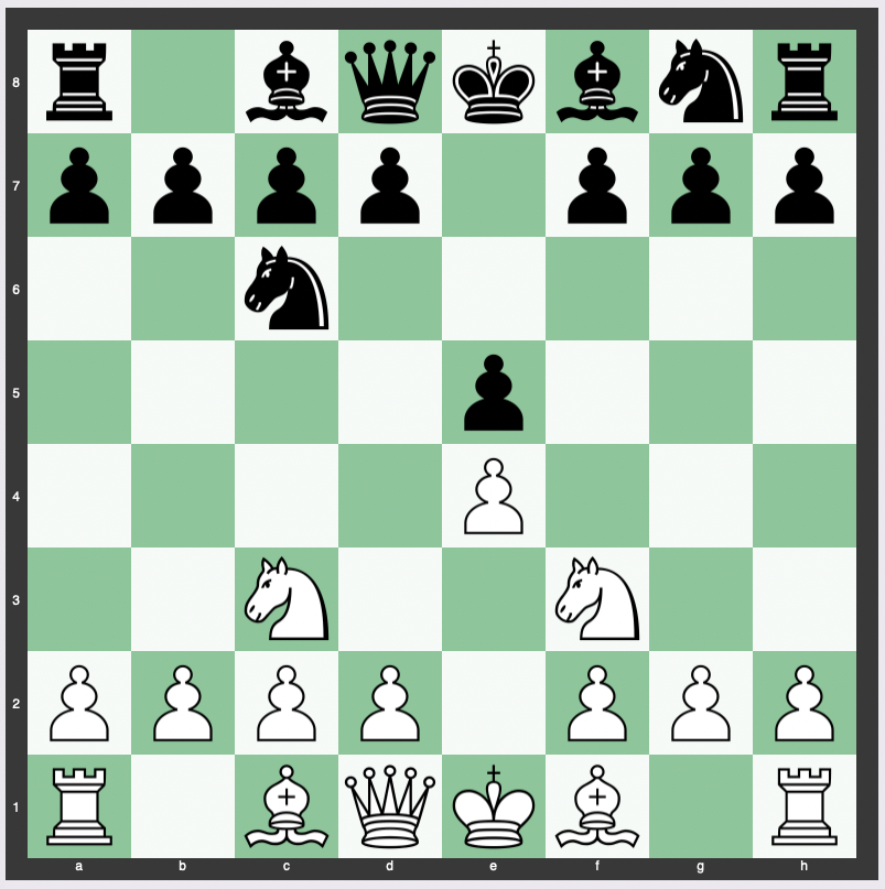 Three Knights Game - 1. e4 e5 2. Nf3 Nc6 3. Nc3