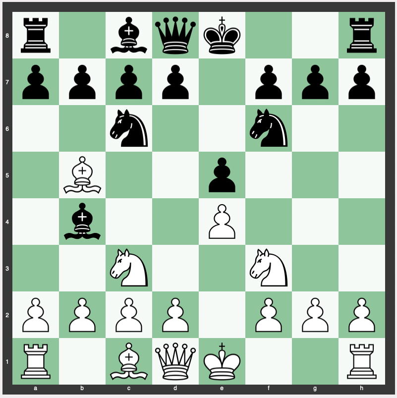 Double Ruy Lopez - 1. e4 e5 2. Nf3 Nc6 3. Nc3 Nf6 4. Bb5 Bb4