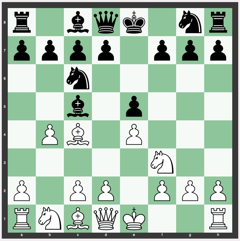 Evans Gambit - 1. e4 e5 2. Nf3 Nc6 3. Bc4 Bc5 4. b4