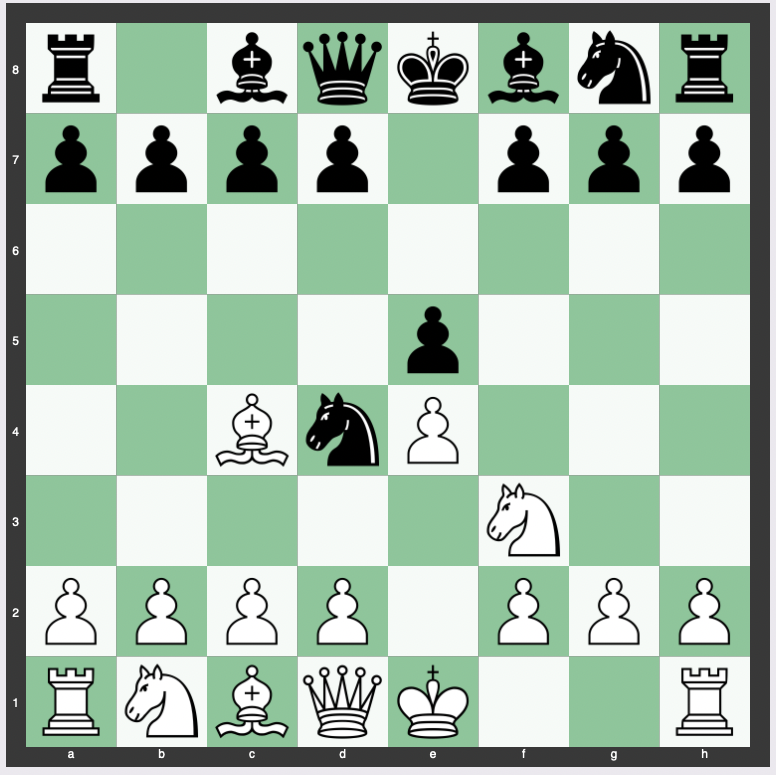 Blackburne Shilling Gambit - 1. e4 e5 2. Nf3 Nc6 3. Bc4 Nd4