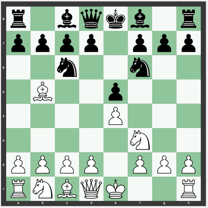 Input matriks 8x8 The Open Ruy Lopez(Berlin Defence)