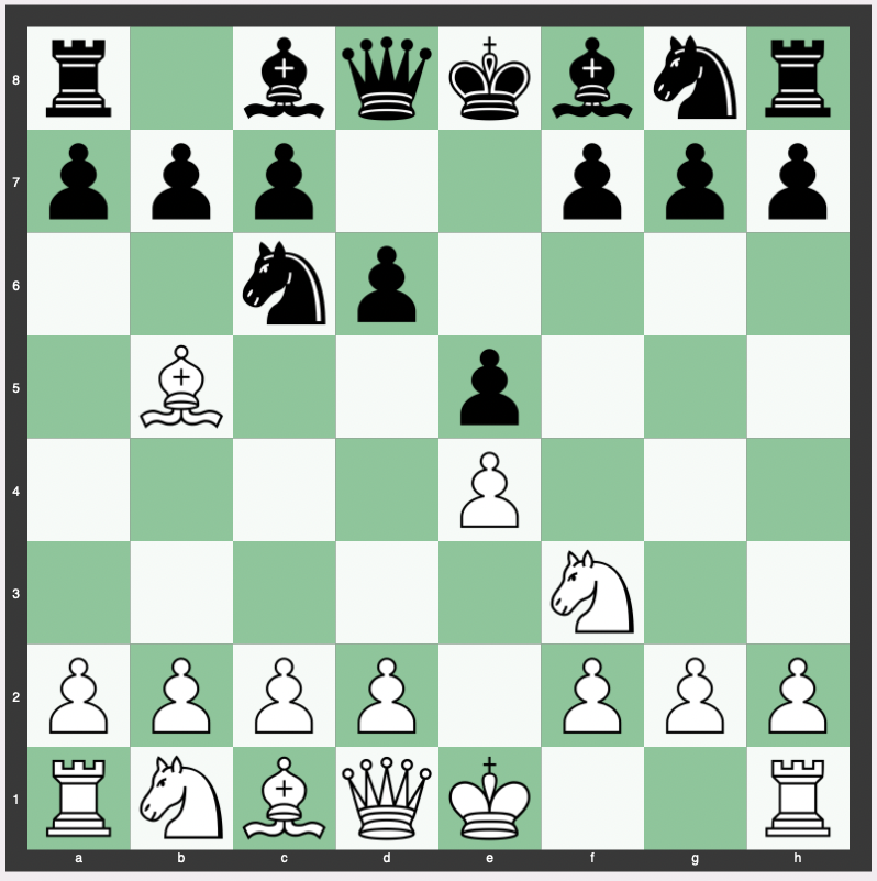 Steinitz Defense (Ruy Lopez Theory): 1. e4 e5 2. Nf3 Nc6 3. Bb5 d6