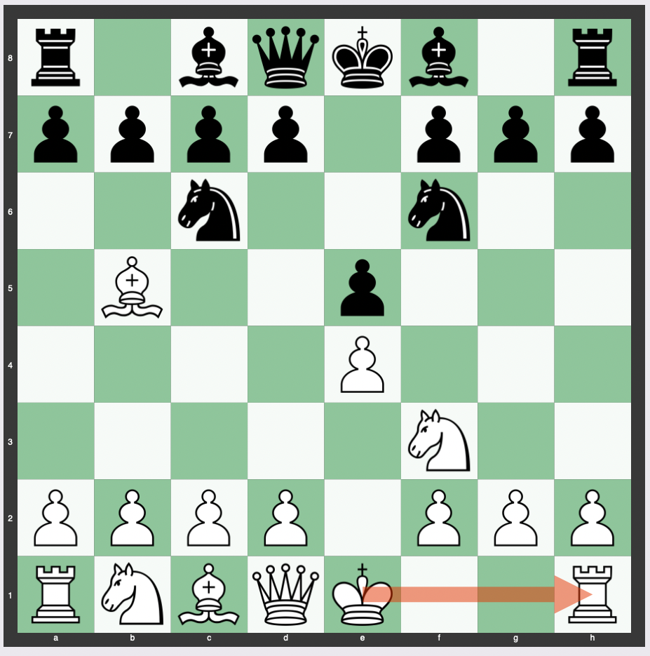 Chess long castling 